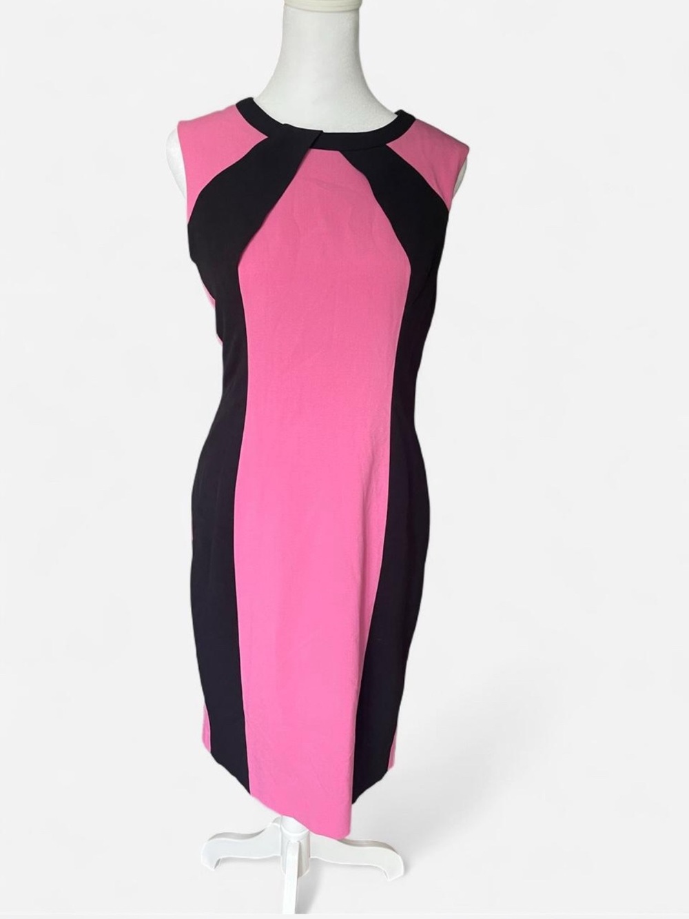 Nine West Pink and Black Panel Sheath Dress